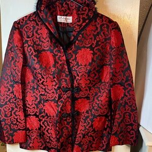 Chic Black and Red Women's Jacket